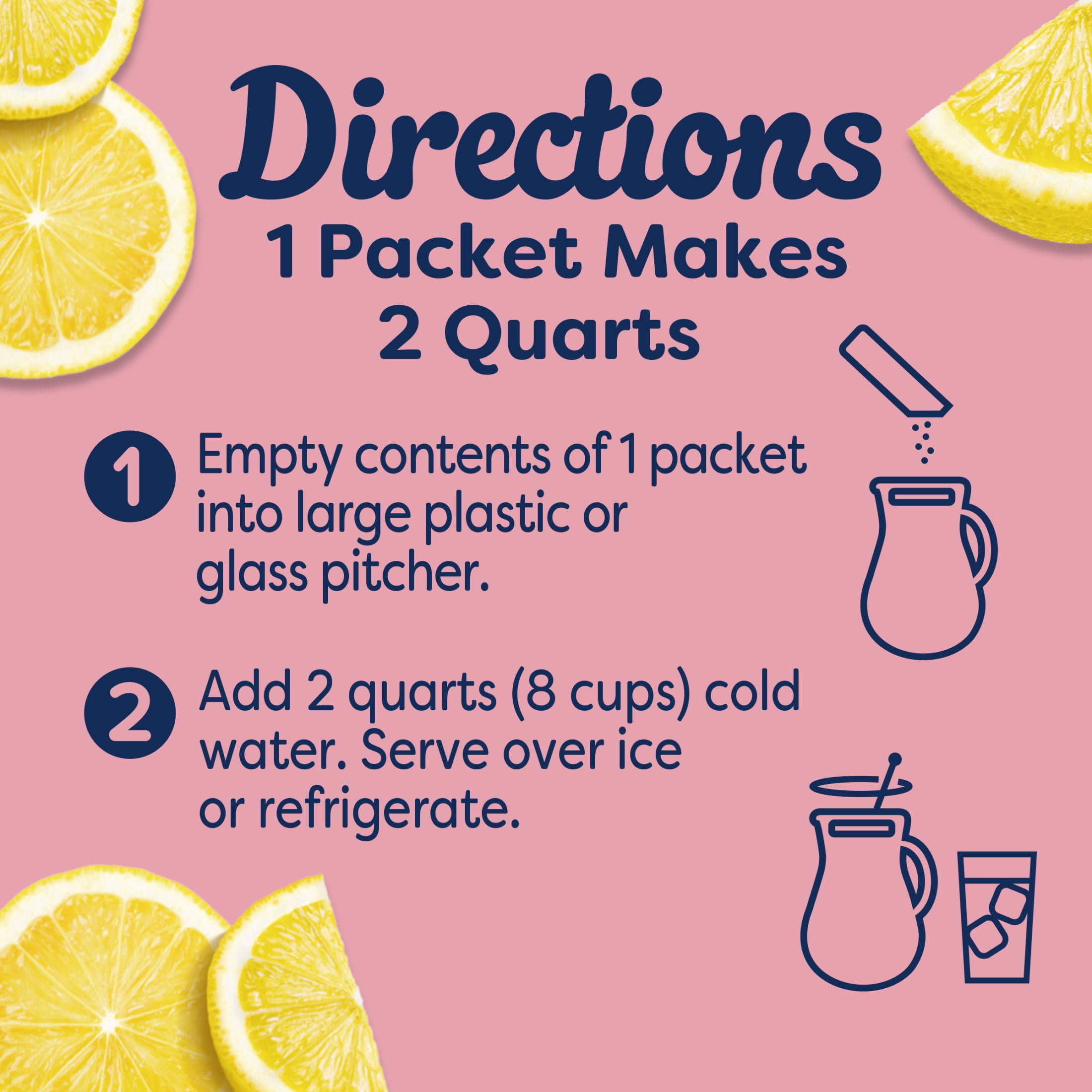 Crystal Light Drink Mix, 6 Pitcher Packets, for Flavorful Hydration and Shareable Refreshment, Pink Lemonade, natural flavor with other natural flavor, Zero Sugar, Low Calorie, 2.9 oz