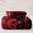 thumbnail image 5 of jejeloiu Gothic Skull Twin Quilt Set,Baroque Damask Twin Coverlet Set For Adults,Red Black,2-Piece, 5 of 7