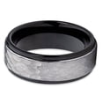 thumbnail image 2 of 8mm Tungsten Wedding Band Gray Tungsten Ring Hammered Tungsten Band Men and Women Tungsten Carbide Comfort Fit, 2 of 3
