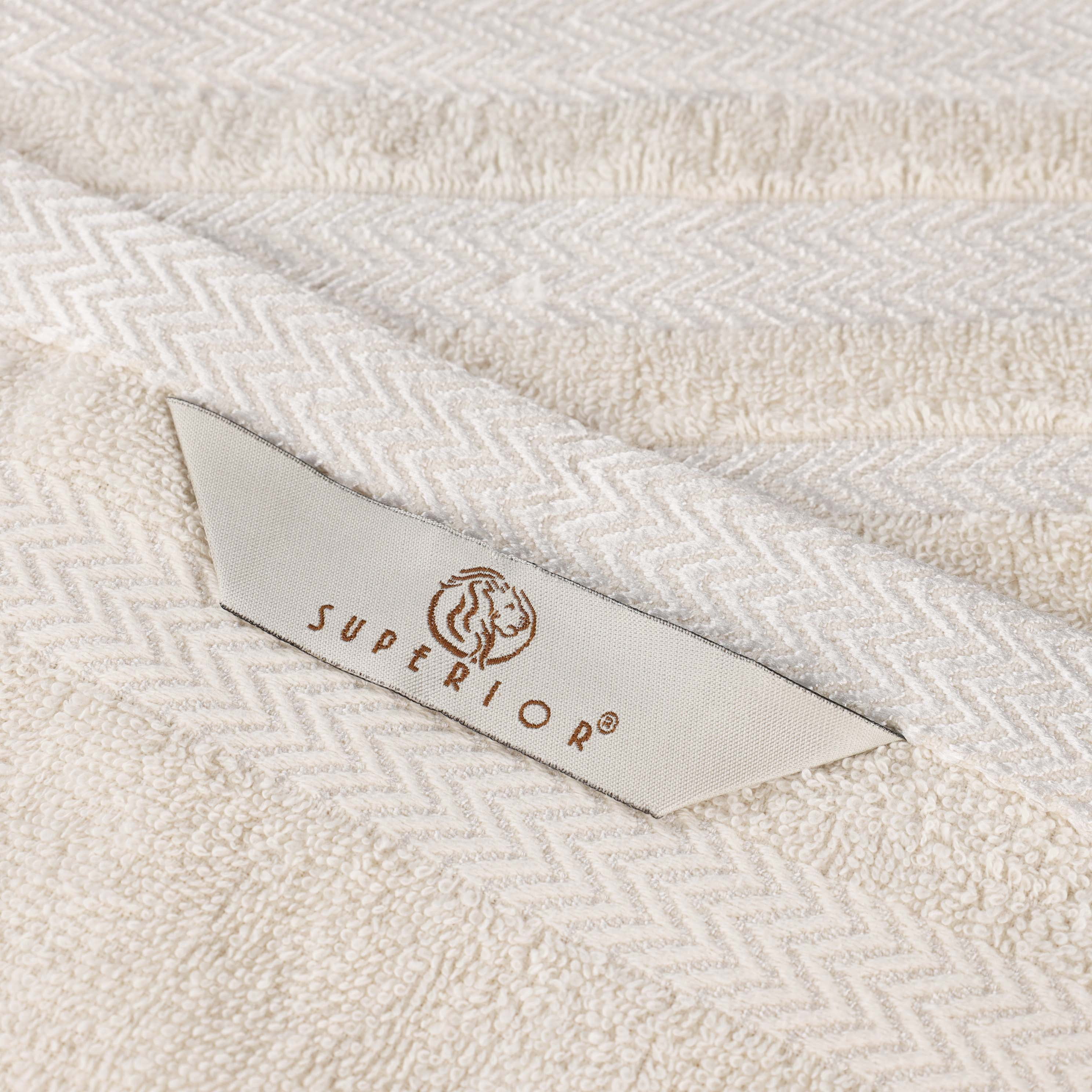 Superior Hays 2 Piece Cotton Plush Bath Towel , Ultra Soft Absobent Towels, Ivory