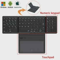 Portable Foldable Bluetooth Keyboard with Touchpad & Number of Keys for Windows, iOS, Android, Mac
