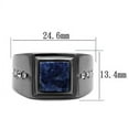 thumbnail image 4 of Anillo Color Negro Para Hombres de Acero Inoxidable Piedra Azul Arena Montana, 4 of 4