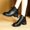 Black, variant on Women Ankle Boots Platform Wedge Heel Leather Lace Up Short Boots Dressy Slip on Comfortable Fall Winter Boots Brown 6(37)