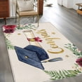 thumbnail image 3 of Graduate Season Washable Area Rugs 2.7'x5', Congrats Grad Bachelor's Cap Flower Leaf Star Low Pile Throw Living Room Rug Non-Slip Sturdy Edge Binding Carpet for Indoor Entryway Bedside Kitchen, 3 of 9