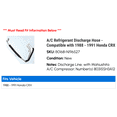 thumbnail image 2 of A/C Discharge Hose - Compatible with 1988 - 1991 Honda CRX 1989 1990, 2 of 2