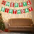 thumbnail image 3 of Merry Birthday Banner Cake Topper Christmas Birthday Party Decorations for Xmas Eve Winter Holiday Party Supplies, 3 of 5