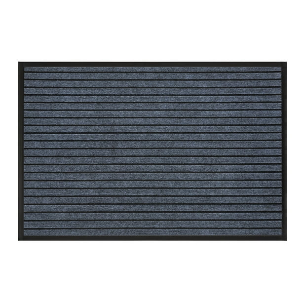 Alfombrilla impermeable para raspar botas, caucho natural resistente y duradero para áreas de mucho tráfico, felpudo de entrada de perfil bajo y fácil de limpiar, diseño antideslizante con tacto