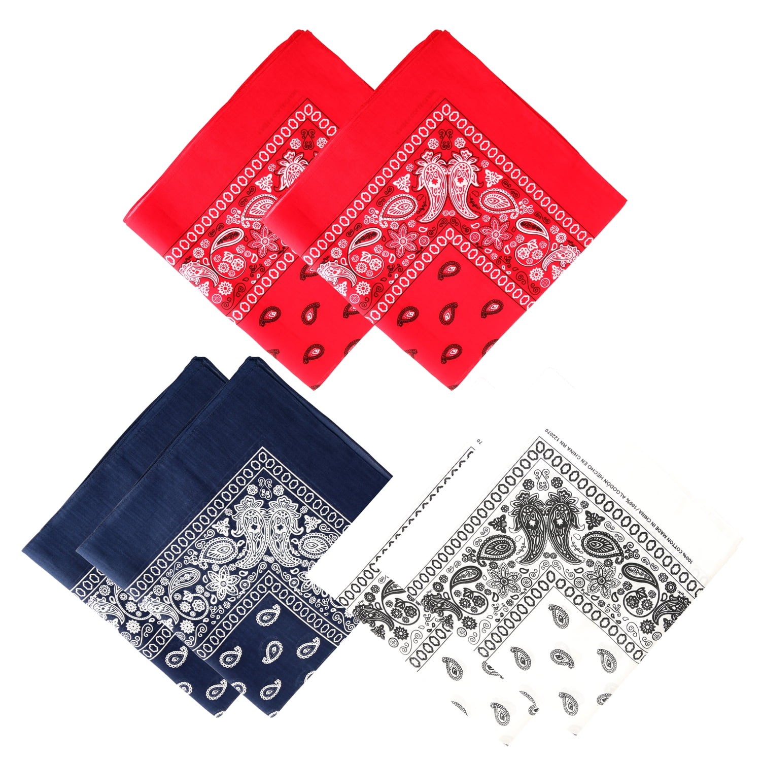 Large Bandanas 27 x 27 Versatile Biker Rags Classic Paisley Bandana