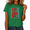 1-Green, variant on Women's Retro Big Jesus Fan Letter Graphic Short Sleeve T-Shirt Religious Inspirational Daily Tees Tops