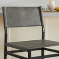 thumbnail image 4 of CHITA 24" Faux Leather Bar Stools Counter Height with Sling-style Back & Metal Base, Adjustable Height, Gray, 4 of 16