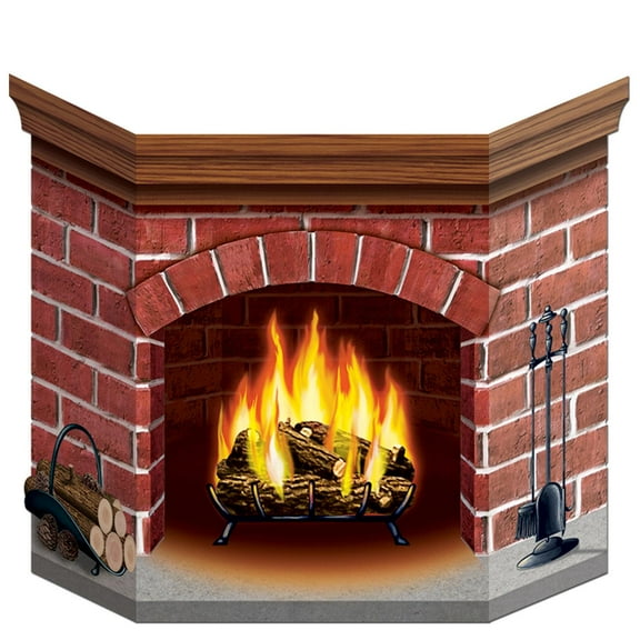 6 Pack Beistle Christmas Brick Fireplace Stand-Up Decoration
