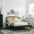 thumbnail image 4 of Sierra Cane and Wood Full Platform Bed With Splayed Legs Black, 4 of 9