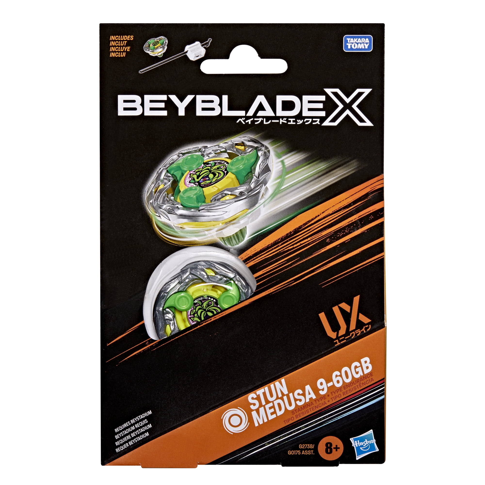Beyblade X Stun Medusa 9-60GB UX Starter Pack Set with Stamina Type Top & Launcher, Ages 8+