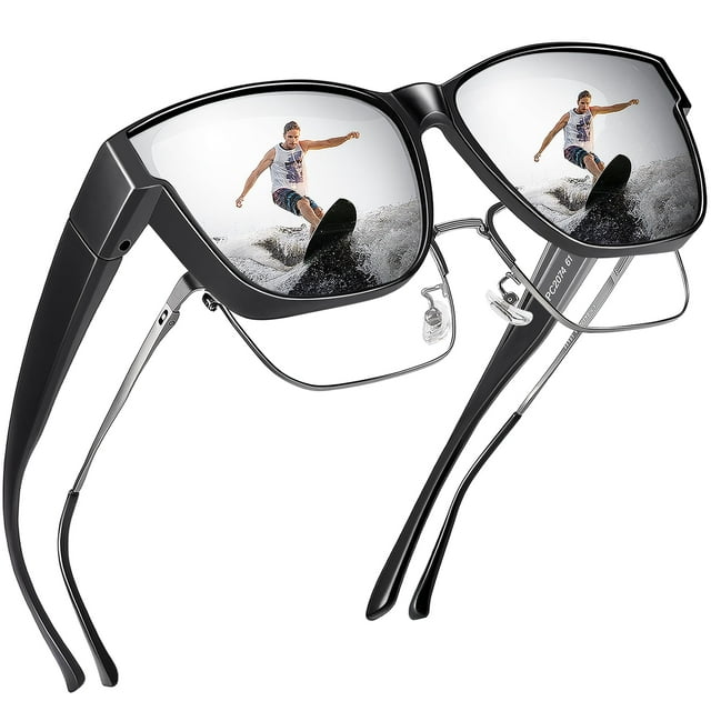 Gafas de Sol Polarizadas Peekaco UV400 para Usar Sobre Anteojos para Hombre y Mujer