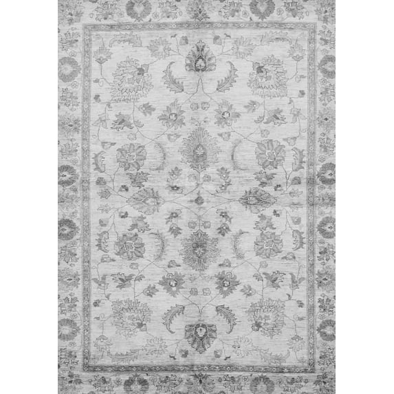 Ahgly Company Indoor Rectangle Oriental Gray Traditional Area Rugs, 7' x 10'
