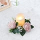 thumbnail image 5 of Anillos de vela Coronas Corona pequeña Pilar Portavelas Coronas florales Flor floral artificial Guirnalda para fiesta Pascua Mesa Acción de gracias , Rosa claro, 5 of 8