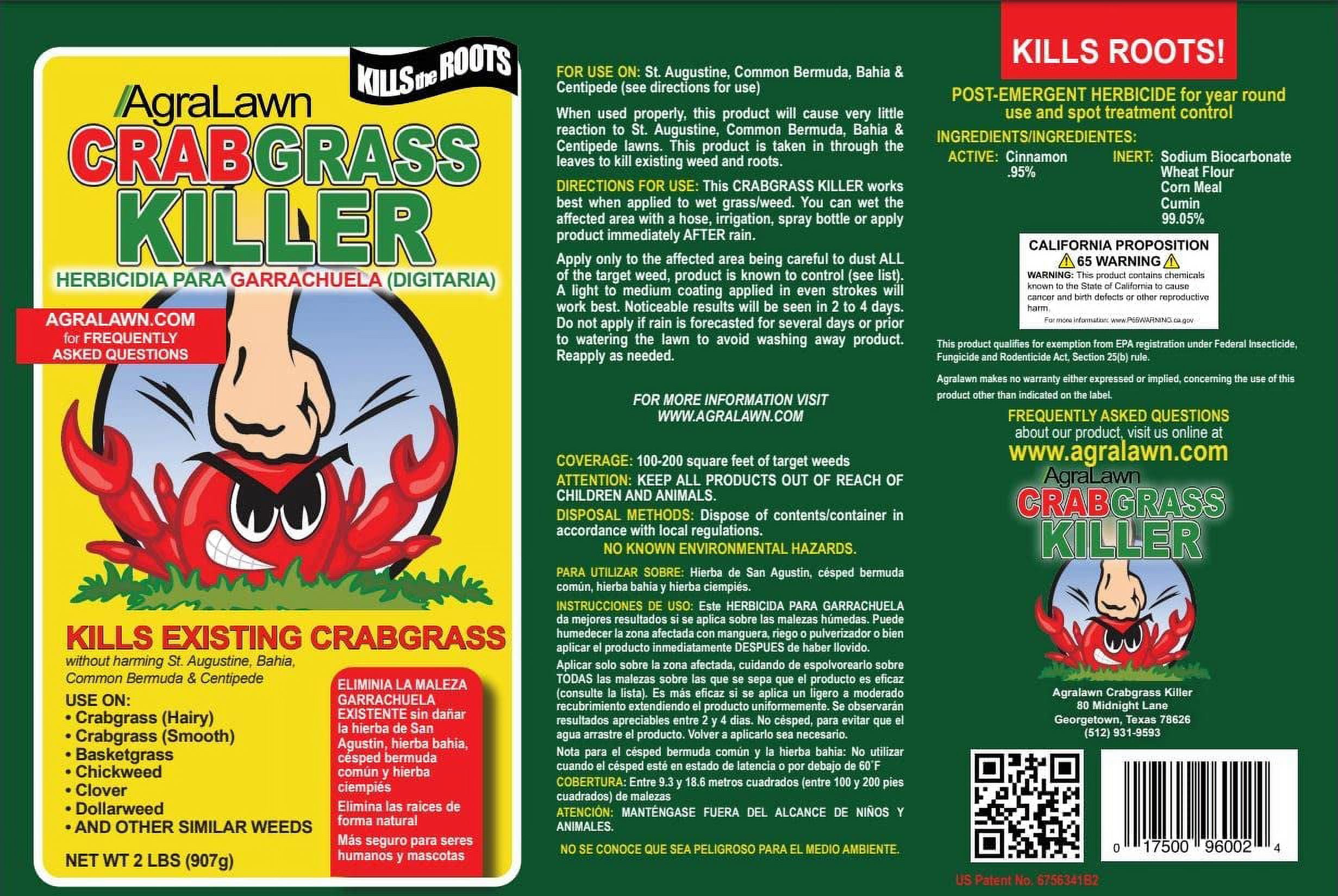 Agralawn 96002 2 lbs Crabgrass Killer