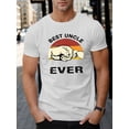 thumbnail image 1 of Best Uncle Ever" Men's Casual T-Shirt - Soft , Geometric Print, Round Neck, Machine Washable - Perfect for Summer & All Seasons, 1 of 5