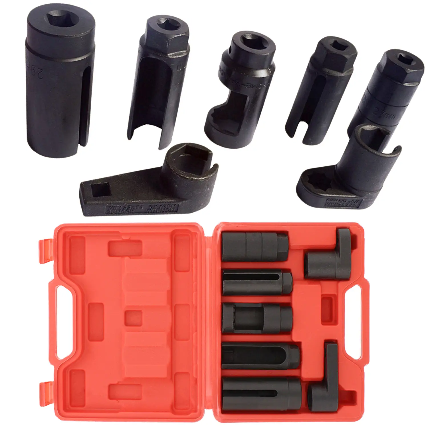 Maxfavor 7Pcs/Set Oxygen Sensor Socket Wrench Disassembly Tool, 22Mm 7/8”, 27Mm, 29Mm Three Sizes Steel High Efficiency Offset Removal Sockets Easy Operation Standard Sizes For Automobile Repair