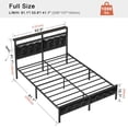 thumbnail image 3 of GUNAITO Full Size Bed Frame with PU Leather Storage Headboard & Footboard Upholstered Platform Bed with LED Lights USB Ports & Outlets Black, 3 of 4