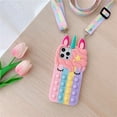 thumbnail image 3 of Pop Fidget Toys Bubble Case For iPhone 11 12 13 Pro X Xs Max XR 6 6s 7 8 Plus 5 5s SE Mini Cartoon Unicorn Soft Silicone Cover, 3 of 5
