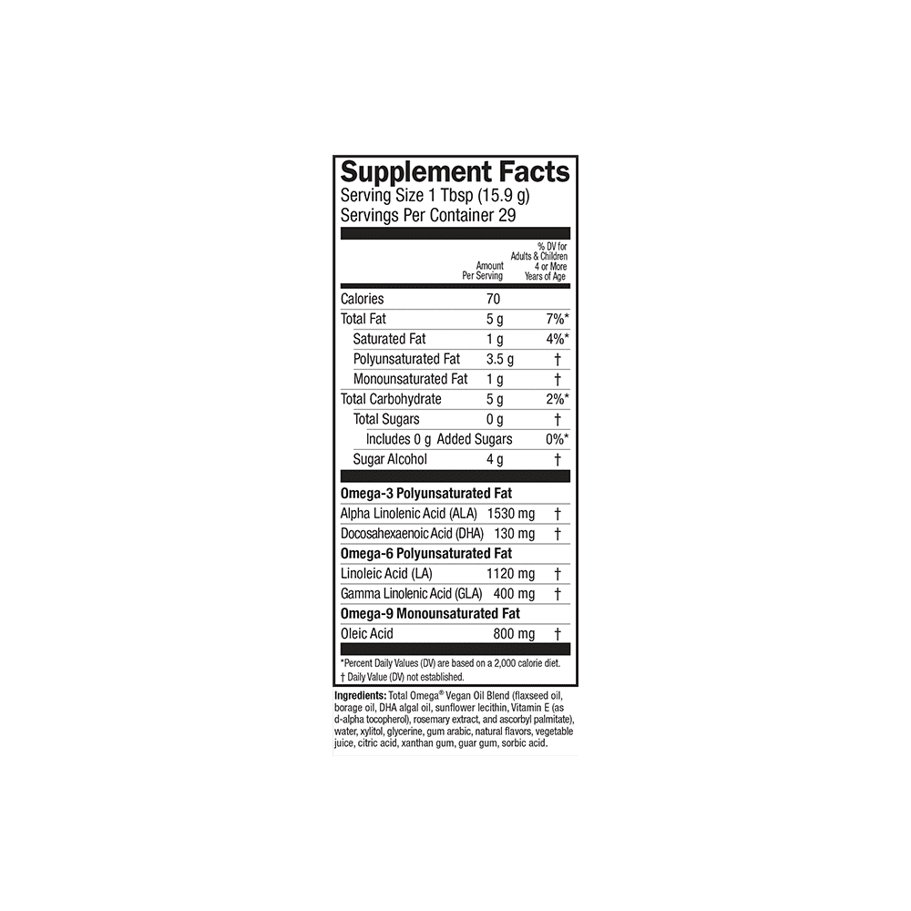 Barlean's Plant Based Total Omega 3 · 6 · 9, Pomegranate Blueberry Smoothie, 3,980 mg, 16 oz (454 g)