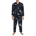 thumbnail image 3 of Sikiie Galaxy2 Mens Pajama Set, Soft Warm Long Sleeve Sleepwear, Cozy Button-Down Pjs for Men-XX-Large, 3 of 7