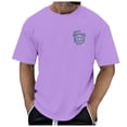 thumbnail image 4 of Playeras Para Hombre, Camiseta De Verano Con Estampado Sólido, Cuello Vuelto, Manga Corta, 4 of 7