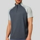 thumbnail image 2 of Camiseta de manga larga para hombre para actividades al aire libre: diseño con media cremallera y bloques de color para ciclismo, 2 of 4