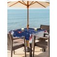 thumbnail image 2 of Outdoor Tablecloth with Umbrella Hole and Zipper, Christmas Trees Square Table Cloth 54x54 Inch Waterproof Tablecloth, Navy Blue Winter Snowflakes Xmas Balls Picnic Table Cover for Patio Camping, 2 of 7