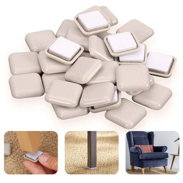 AMERTEER Furniture Sliders, 20 PCS Sliders for Furniture Legs, 2" Furniture Carpet Moving Pads
