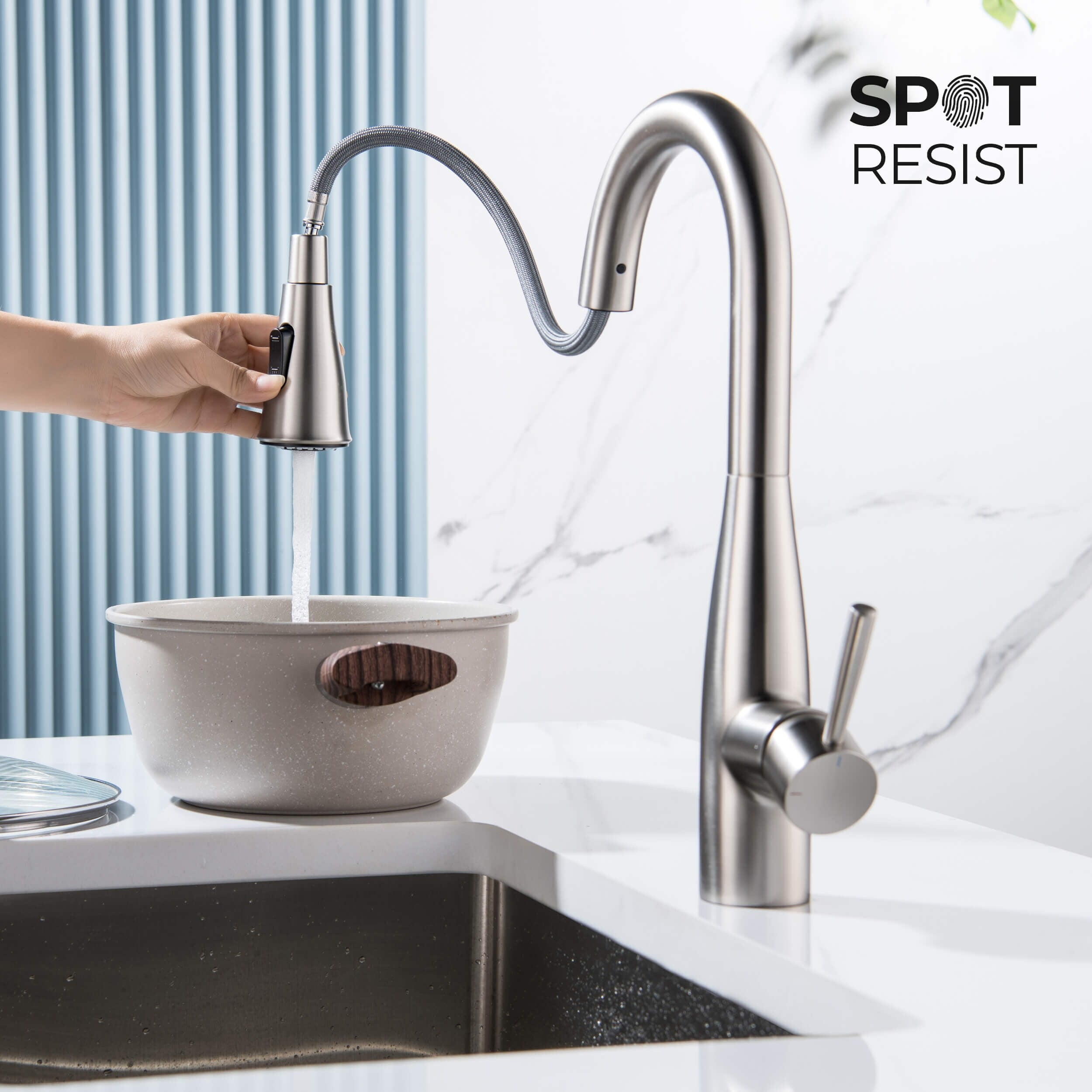 Kibi USA Bari Single Handle Pull Down Kitchen & Bar Sink