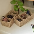 thumbnail image 4 of Wicker Toilet Basket Tank Topper, Toilet Paper Basket for Back of Toilet Tank Top, 3-Section Storage Baskets for Shelves, 2-Pack, 4 of 7