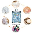 thumbnail image 6 of Yayeee 2 Pack Qtip Holder Bathroom Cotton Swab Canister with Lid Clear Dispenser Set, Cartoon Easter Bunnies, 6 of 6