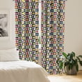 thumbnail image 2 of Ambesonne Black and White Curtains, Kitchen Fruits, Pair of 28"x63", Multicolor, 2 of 5