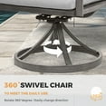 thumbnail image 3 of HAPPATIO 7-Piece Outdoor Dining Set - All Aluminum Patio Table and Chairs Set for 6 Includes 1 Rectangular Table and 6 Swivel Chairs with Cushions for Lawn, Garden, Backyard, 3 of 7