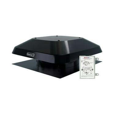 QuietCool AFR PRO-1.3 Roof Mount Attic Fan - 1266 CFM - Adjustable Thermostat - 20ft Power Cord - Plug-and-play - Two Speed