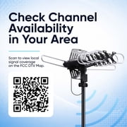 onn Outdoor TV Antenna with Mounting Pole, 85-mile Range (Reception Varies by Location), Supports HDTV & 4K UHD