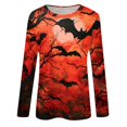 thumbnail image 4 of Suéter de manga larga con cuello redondo y estampado de Halloween informal a la moda para mujer, 4 of 5