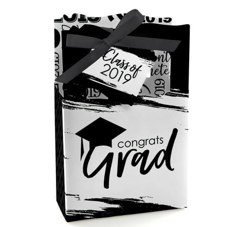 Black and White Grad - Best is Yet to Come - 2019 Graduation Party Favor Boxes - Set of
