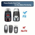 thumbnail image 2 of Key Fob Cover for Audi with Key Chain, Upper Leather + Soft TPU Key Cover Case Shell for A4 Q7 Q5 TT A5 SQ5 R8 S5, 2 of 9