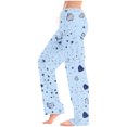 thumbnail image 2 of Lopecy-Sta Drawstring Pants Women Spring Outfits 2025 Women's Comfy Pajama Pants Wide Leg Lounge Palazzo Yoga Pants Stretch Casual Floral Print Fold Waist Pants, 2 of 6