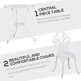 thumbnail image 4 of Outsunny 3 Pieces Patio Bistro Set for Balcony, White, 4 of 10