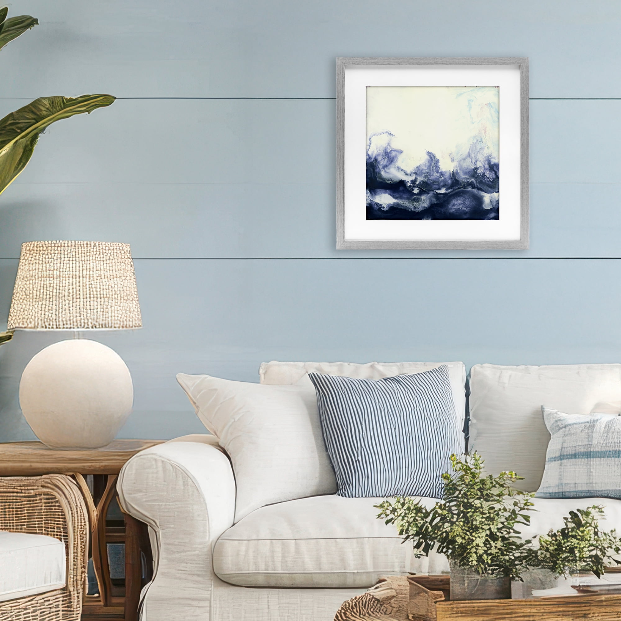 Stupell Industries Oceanic Fluid Swirl Gray Framed Print Under Glass, design by Laura Van Horne