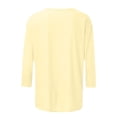 thumbnail image 4 of Tshirt Women Women's Plus-size Model O-neck 3/4 Sleeve Solid Color Top, 4 of 6