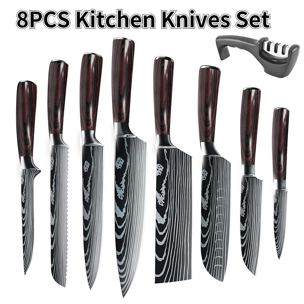 10PCS Kitchen Knives Set ,Stainless Steel Chef Knife Set,NinJa Knife