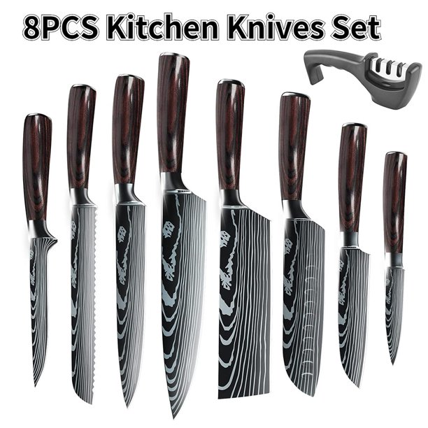 10PCS Kitchen Knives Set ,Stainless Steel Chef Knife Set,NinJa Knife