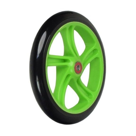 AlveyTech 200 mm Black Wheel Green Hub for Razor A5/Carbon Lux, Stiga - Replacement Kid Scooter Part