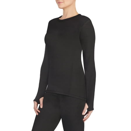 Juicy Velour Suit - ClimateRight by Cuddl Duds Women's Strech Luxe Velour Warm Underwear Long Sleeve Top
