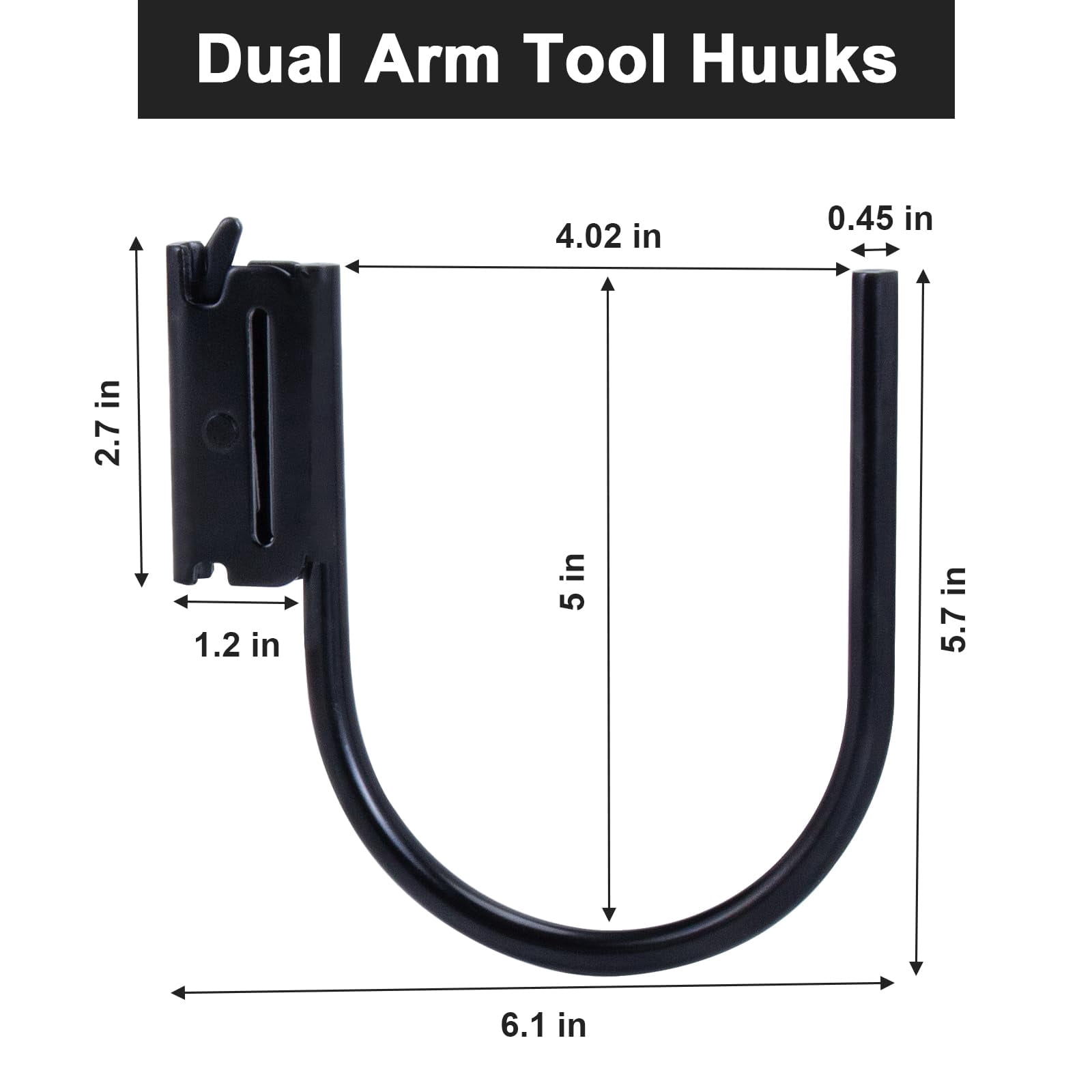 Heavy Duty E-Track J-Hooks, 5‘’ J-Hook Fit Enclosed Trailer Cargo Management Use as Shelf Bracket, Cargo Van, Pickup, Semi-Trucks Trailer Hang Tools, 6 Pack(Black)